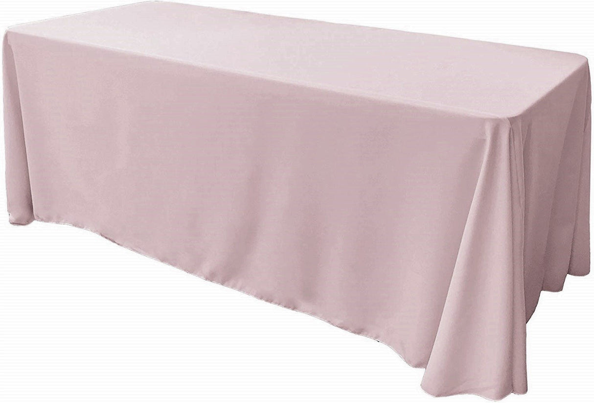 Rectangular Polyester Poplin Fabric - Seamless Tablecloth, Rounded Corners, 90" Wide By 132" Long (1 Piece)