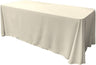 Rectangular Polyester Poplin Fabric - Seamless Tablecloth, Rounded Corners, 90" Wide By 132" Long (1 Piece)