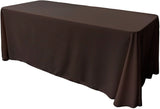 Rectangular Polyester Poplin Fabric - Seamless Tablecloth, Rounded Corners, 90" Wide By 132" Long (1 Piece)