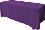 Rectangular Polyester Poplin Fabric - Seamless Tablecloth, Rounded Corners, 90" Wide By 132" Long (1 Piece)