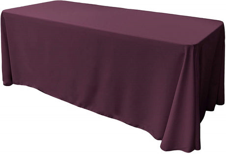 Rectangular Polyester Poplin Fabric - Seamless Tablecloth, Rounded Corners, 90" Wide By 132" Long (1 Piece)