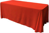 Rectangular Polyester Poplin Fabric - Seamless Tablecloth, Rounded Corners, 90" Wide By 132" Long (1 Piece)