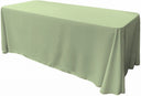 Rectangular Polyester Poplin Fabric - Seamless Tablecloth, Rounded Corners, 90" Wide By 132" Long (1 Piece)
