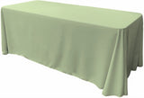 Rectangular Polyester Poplin Fabric - Seamless Tablecloth, Rounded Corners, 90" Wide By 132" Long (1 Piece)