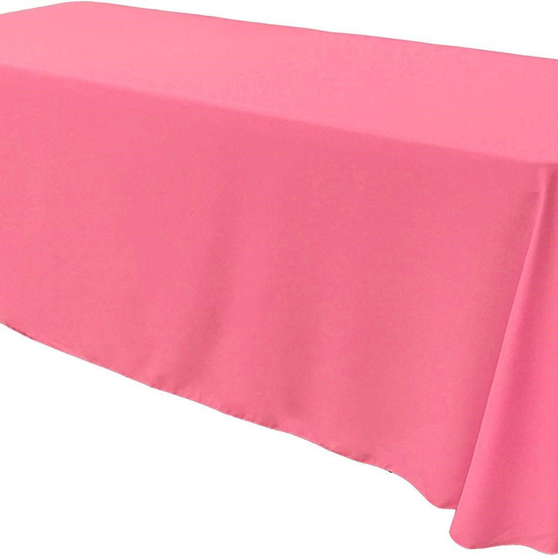 Rectangular Polyester Poplin Fabric - Seamless Tablecloth, Rounded Corners, 90" Wide By 132" Long (1 Piece)