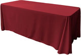 Rectangular Polyester Poplin Fabric - Seamless Tablecloth, Rounded Corners, 90" Wide By 132" Long (1 Piece)