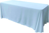 Rectangular Polyester Poplin Fabric - Seamless Tablecloth, Rounded Corners, 90" Wide By 132" Long (1 Piece)