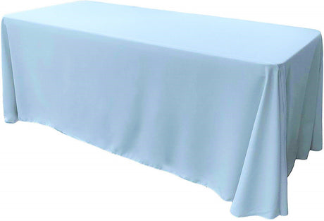 Rectangular Polyester Poplin Fabric - Seamless Tablecloth, Rounded Corners, 90" Wide By 132" Long (1 Piece)