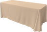 Rectangular Polyester Poplin Fabric - Seamless Tablecloth, Rounded Corners, 90" Wide By 132" Long (1 Piece)