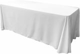 Rectangular Polyester Poplin Fabric - Seamless Tablecloth, Rounded Corners, 90" Wide By 132" Long (1 Piece)