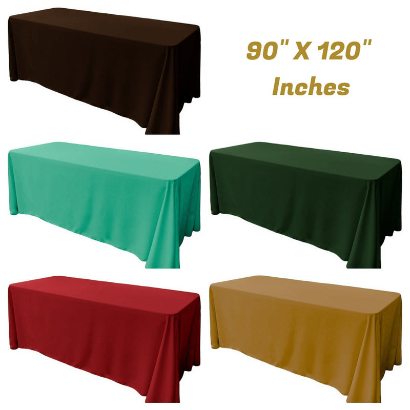Rectangular Seamless Polyester Poplin Fabric - 90" X 120", Party/Wedding Tablecloth, Color Options (1 Piece)