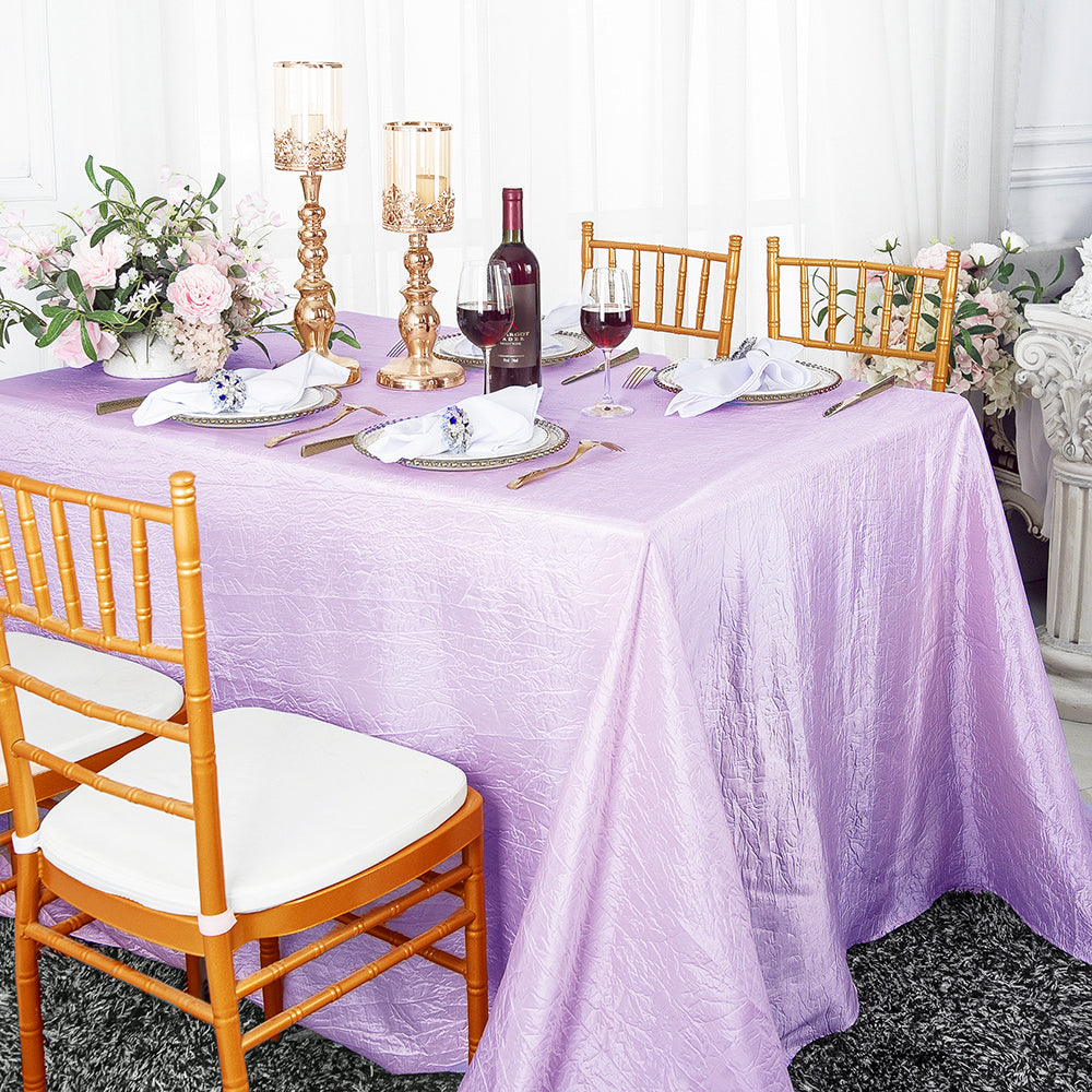 Crushed Taffeta Rectangular Tablecloth 90x132 Lavender