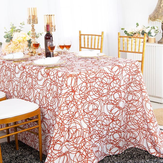Rectangular Scuba Tablecloth 90x156 Rust/Burnt Orange