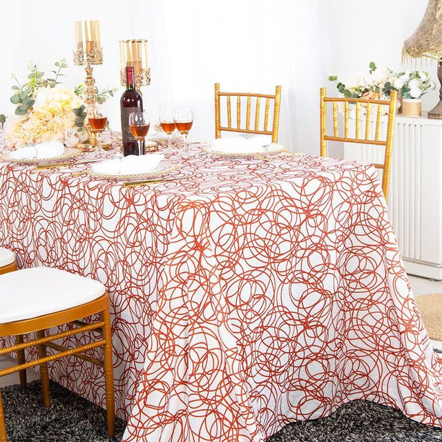 Rectangular Scuba Tablecloth 90x156 Rust/Burnt Orange