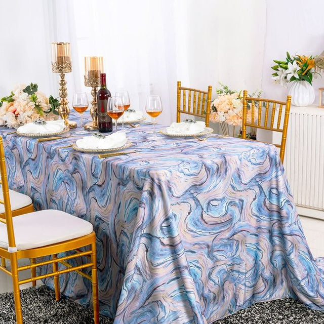 Rectangular Scuba Tablecloth 90x132 Dusty Blue