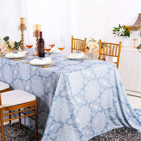 Henna Print Rectangular Scuba Tablecloth 240 GSM