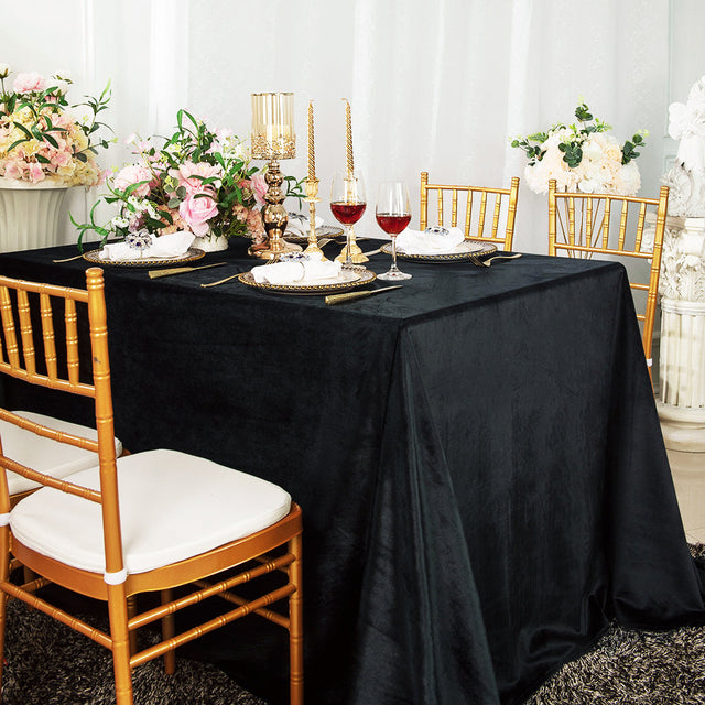 Rectangular Velvet Tablecloth 90x156 Black