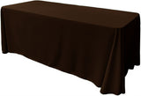 Rectangular Seamless Polyester Poplin Fabric - 90" X 156", Rounded Corners, Surged Edges (1 Tablecloth)