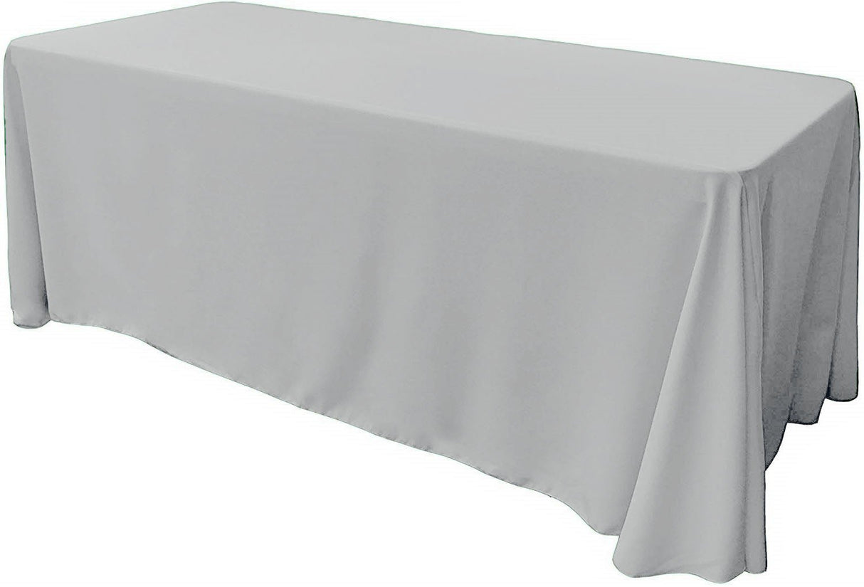 Rectangular Seamless Polyester Poplin Fabric - 90" X 156", Rounded Corners, Surged Edges (1 Tablecloth)