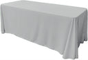 Rectangular Seamless Polyester Poplin Fabric - 90" X 156", Rounded Corners, Surged Edges (1 Tablecloth)