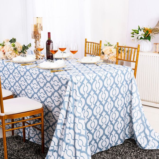 Rectangular Scuba Tablecloth 90x132 Dusty Blue