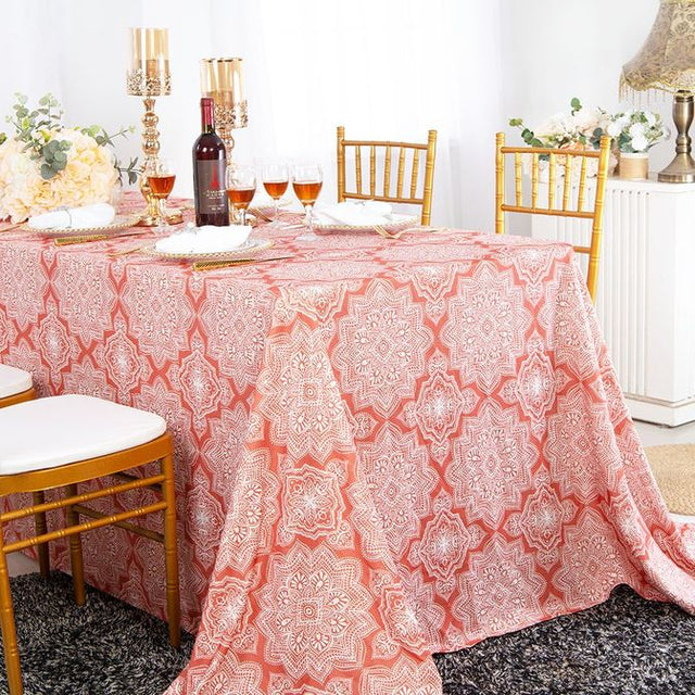 Scuba Tablecloth 90x156 Rectangular Henna Rust/Burnt Orange