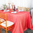 Rectangular Crushed Taffeta Tablecloth 90x132 Coral