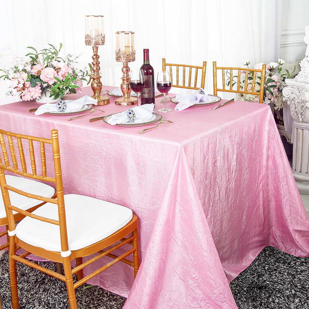 Rectangular Crushed Taffeta Tablecloth 90x132 Pink