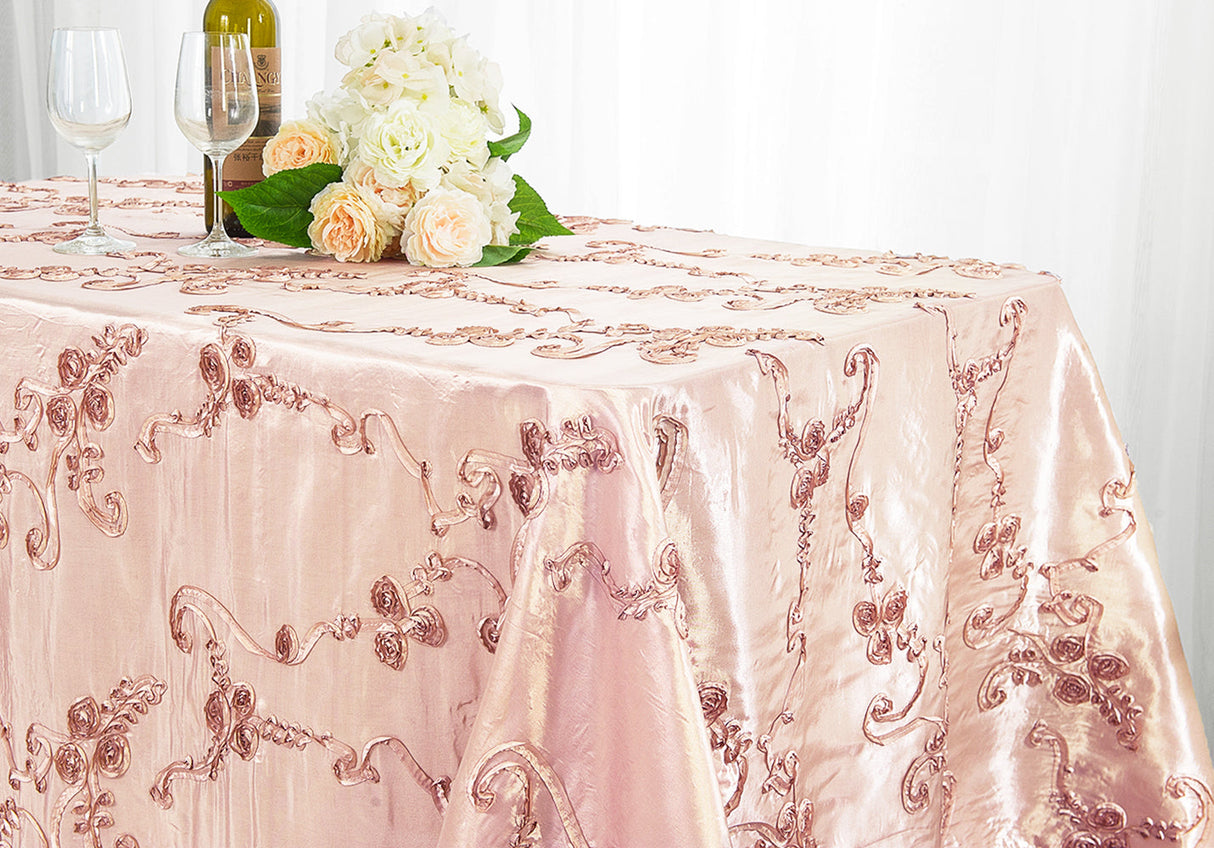 Rectangular Taffeta Tablecloth 90x132 Blush Pink