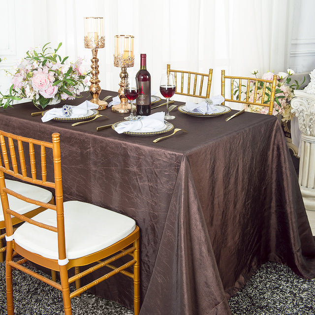 Rectangular Crushed Taffeta Tablecloth 90x132 Chocolate