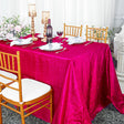 Crushed Taffeta Rectangular Tablecloth 90x132 Fuchsia