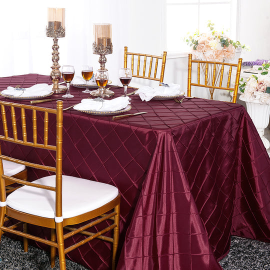 Pintuck Taffeta Rectangular Tablecloth Seamless