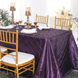 Rectangular Pintuck Taffeta Tablecloth 90x132 Eggplant