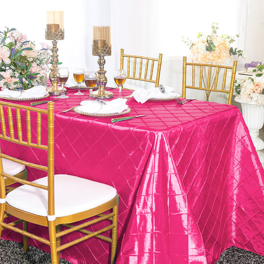 Pintuck Taffeta Rectangular Tablecloth Seamless