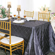 Rectangular Pintuck Taffeta Tablecloth 90x132 Pewter