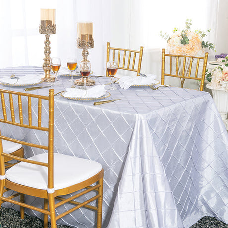 Pintuck Taffeta Rectangular Tablecloth Seamless