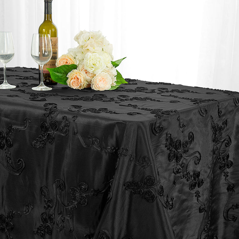 Ribbon Taffeta Rectangular Tablecloth Seamless Elegant