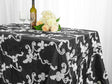 Rectangular Ribbon Taffeta Tablecloth 90x156 Black/White