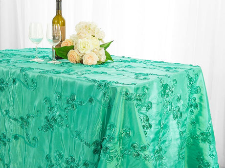 Ribbon Taffeta Rectangular Tablecloth Seamless Elegant