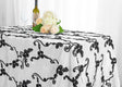 Rectangular Ribbon Taffeta Tablecloth 90x156 White/Black