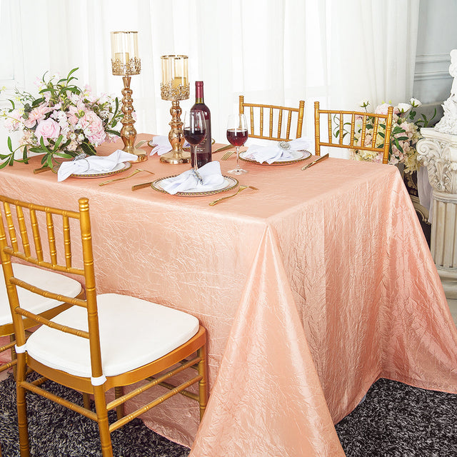 Crushed Taffeta Rectangular Tablecloth 90x156 Apricot/Peach