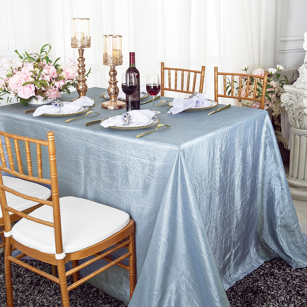 Crushed Taffeta Rectangular Tablecloth Seamless Luxury