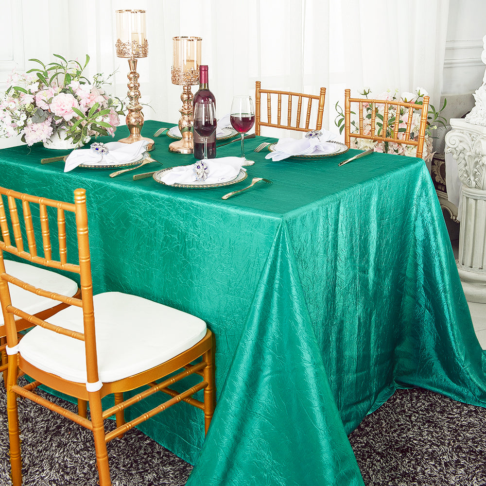 Rectangular Crushed Taffeta Tablecloth 90x156 Jade