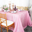 Crushed Taffeta Rectangular Tablecloth 90x156 Pink