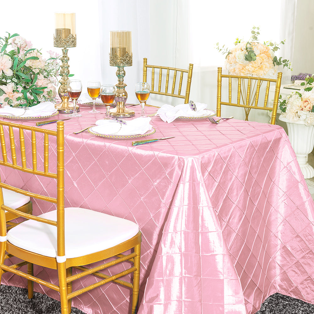 Pintuck Taffeta Rectangular Tablecloth Seamless
