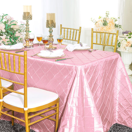 Pintuck Taffeta Rectangular Tablecloth Seamless