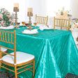 Rectangular Pintuck Taffeta Tablecloth 90x156 Pool Blue