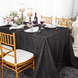 Crushed Taffeta Rectangular Tablecloth 90x156 Black