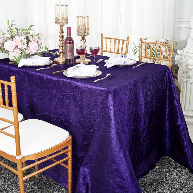 Rectangular Crushed Taffeta Tablecloth 90x156 Regency Purple