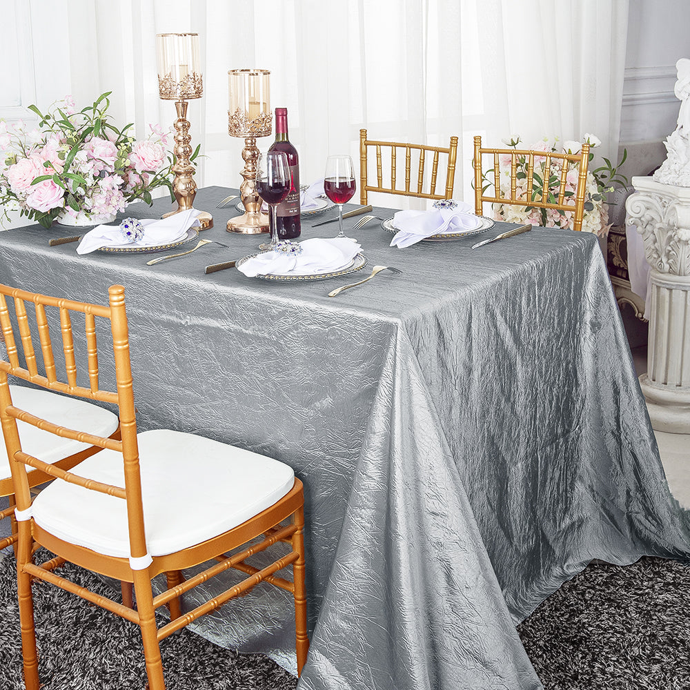 Crushed Taffeta Seamless Tablecloth for Weddings